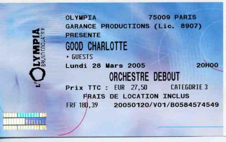 Le fameu billet de concert...