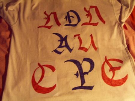 le devant de mon tee shirt...